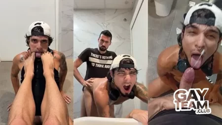 Wrecked In The Mall Bathroom By A Massive Cock!!!! – Leo Bulgari, Liam Harding